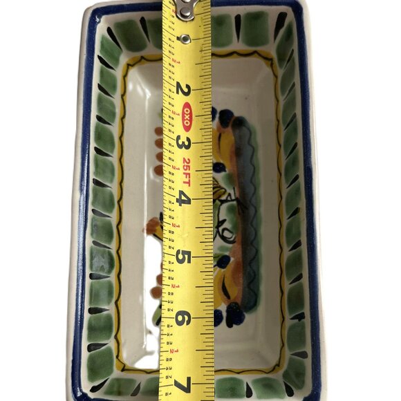 Vintage Rectangular Rooster Bowl Gorky Pottery Mexico - Picture 3 of 5